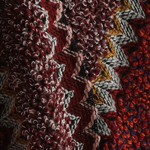 MULTICOLOR GRAPHIC PATTERN FRINGE CHUNKY KNIT CARDIGAN - Picture 3 of 8